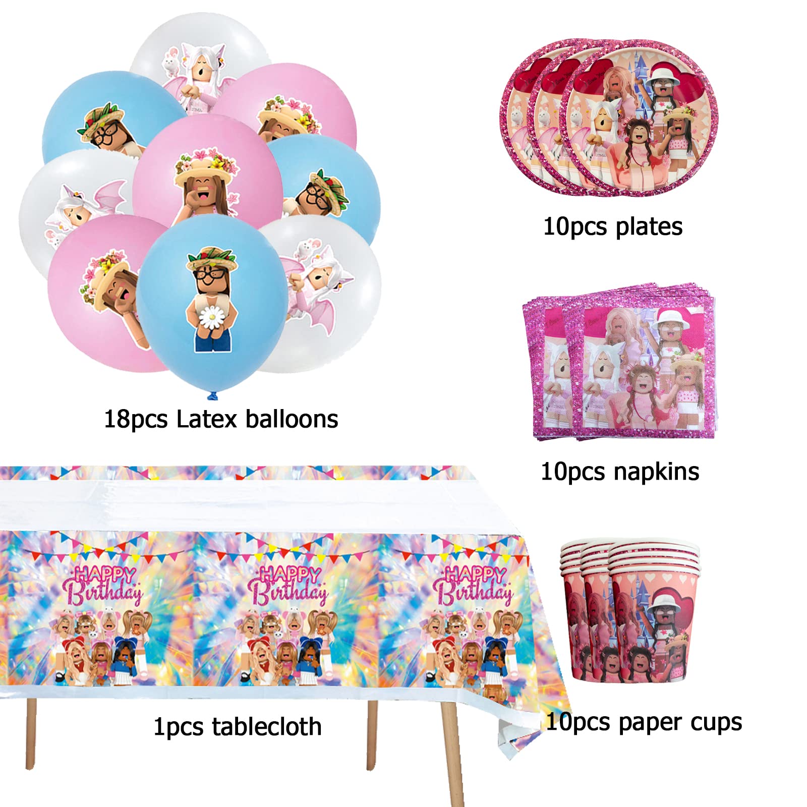 Roblox Geburtstag Geschirr Set - Partydeko Kindergeburtstag