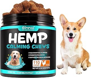TailaiMei Calming Chews for Dogs,Dog Calming Treats,110 Soft Dog Calming Treats Chicken Flavor, Dog Anxiety Relief,Storms,Barking, Chewing
