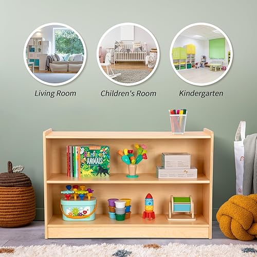 Miniatura 9 de OOOK Estante Montessori, organizadores y almacenamiento de juguetes, estantería de 2 niveles para niños pequeños, adecuada para aula, jardín