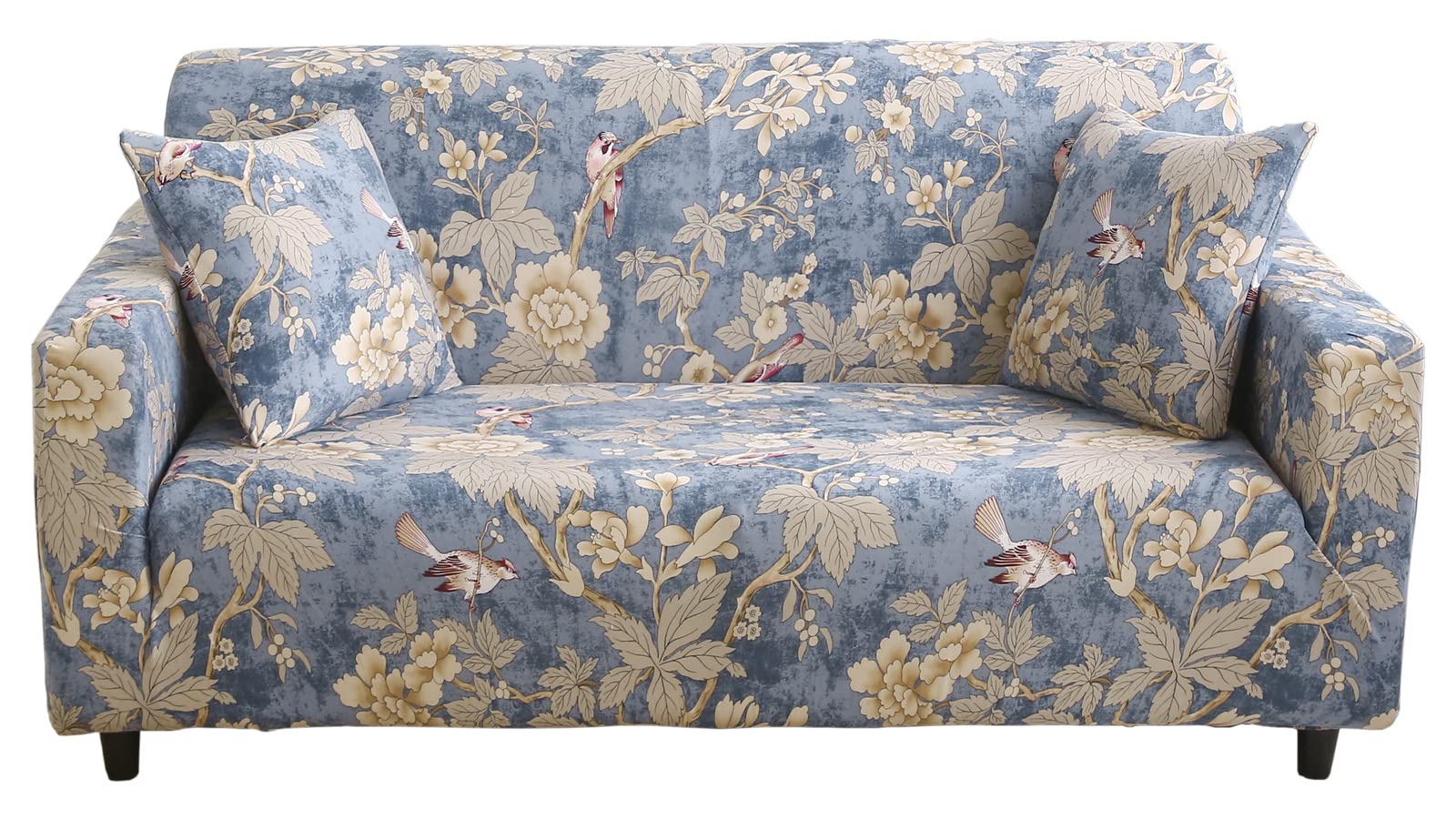 Celevingne Stretch Couch Cover Printed Sofa Cover Sofa Protector for Sofa-4 Seater Elastic Sofa Slipcover with 1 Pillowcase(Golden Trees, Sofa-4