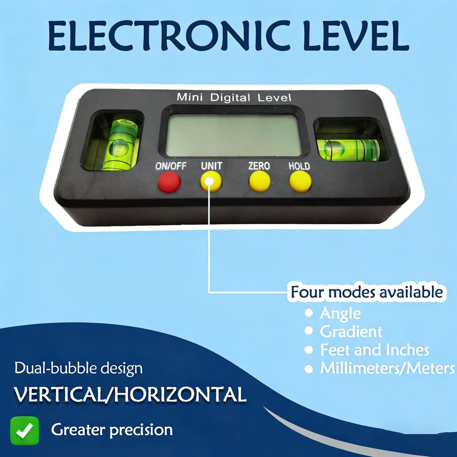 Strumento di Allineamento del Livello del Volante Digitale, Allineatore Regolabile 19-35 cm, Ausilio Elettronico ±90°, 4 modalità di Misurazione per Officina Meccanica