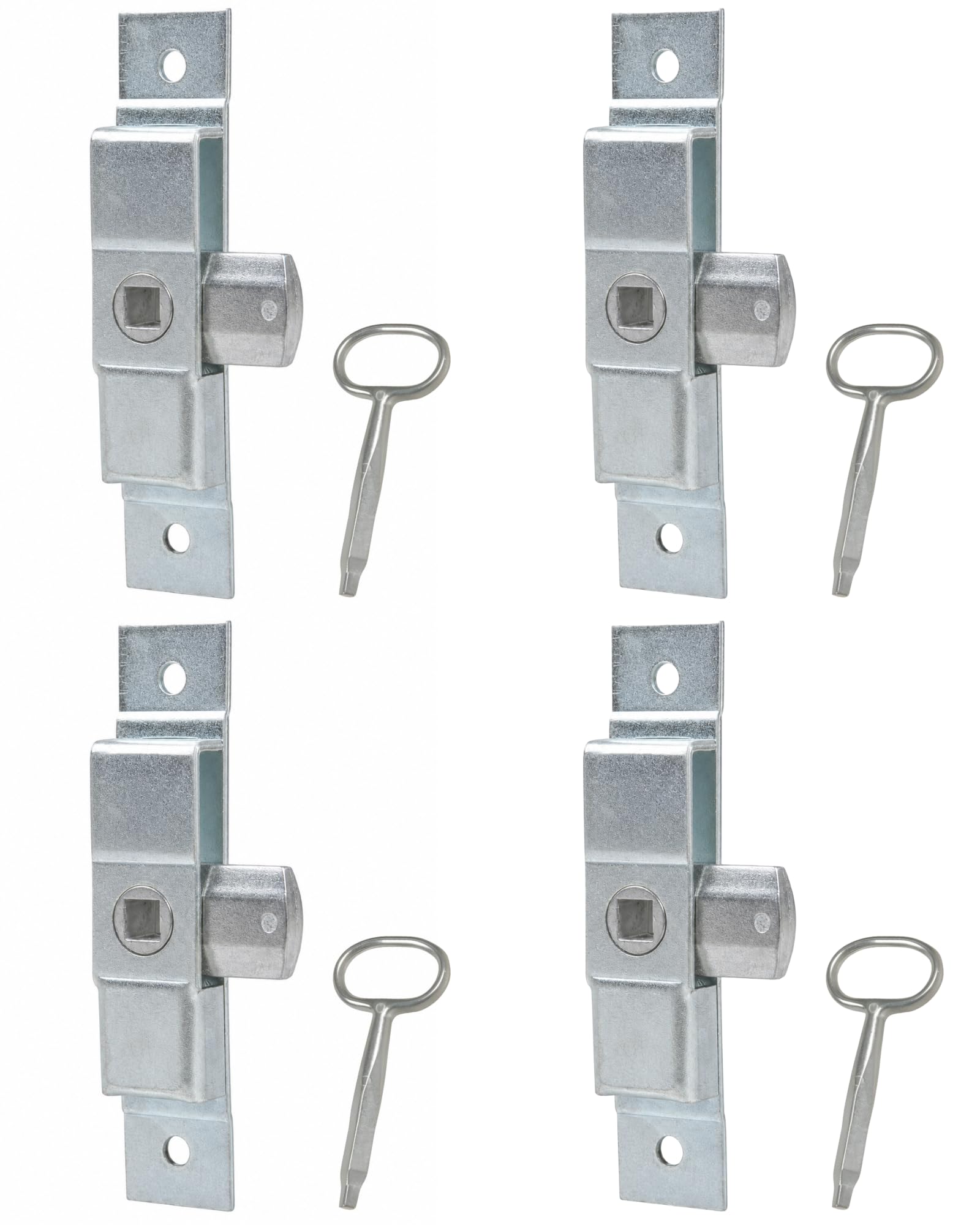 Gedotec Einreiberschloss 27x126 mm mit Dornschlüssel - 4 Stück Schlösser