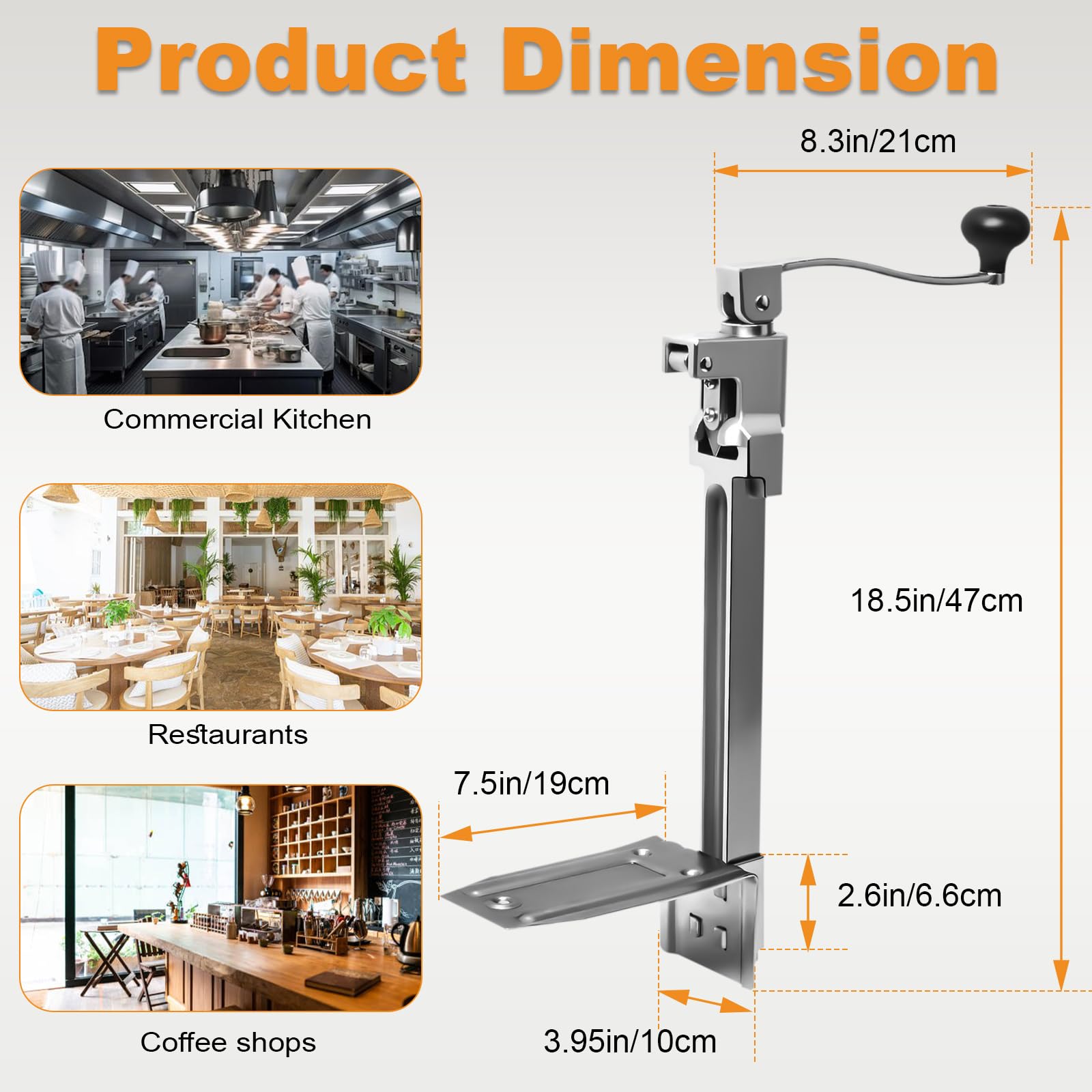 Apriscatole manuale compatibile con Edlund #1, Apriscatole per ristorante grandi lattine fino a 27,9 cm di altezza.