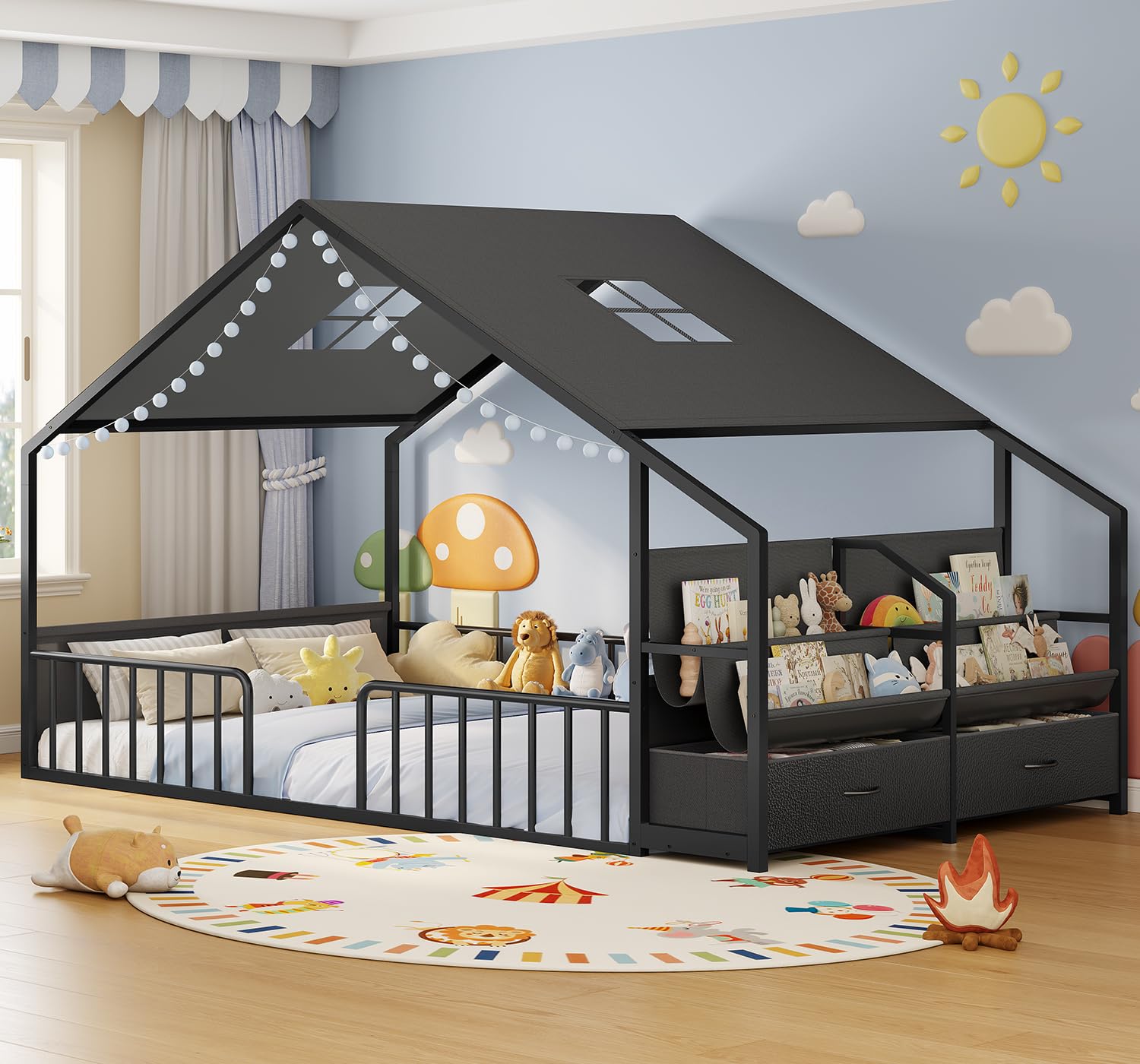 ADORNEVE House Shape Floor Bed