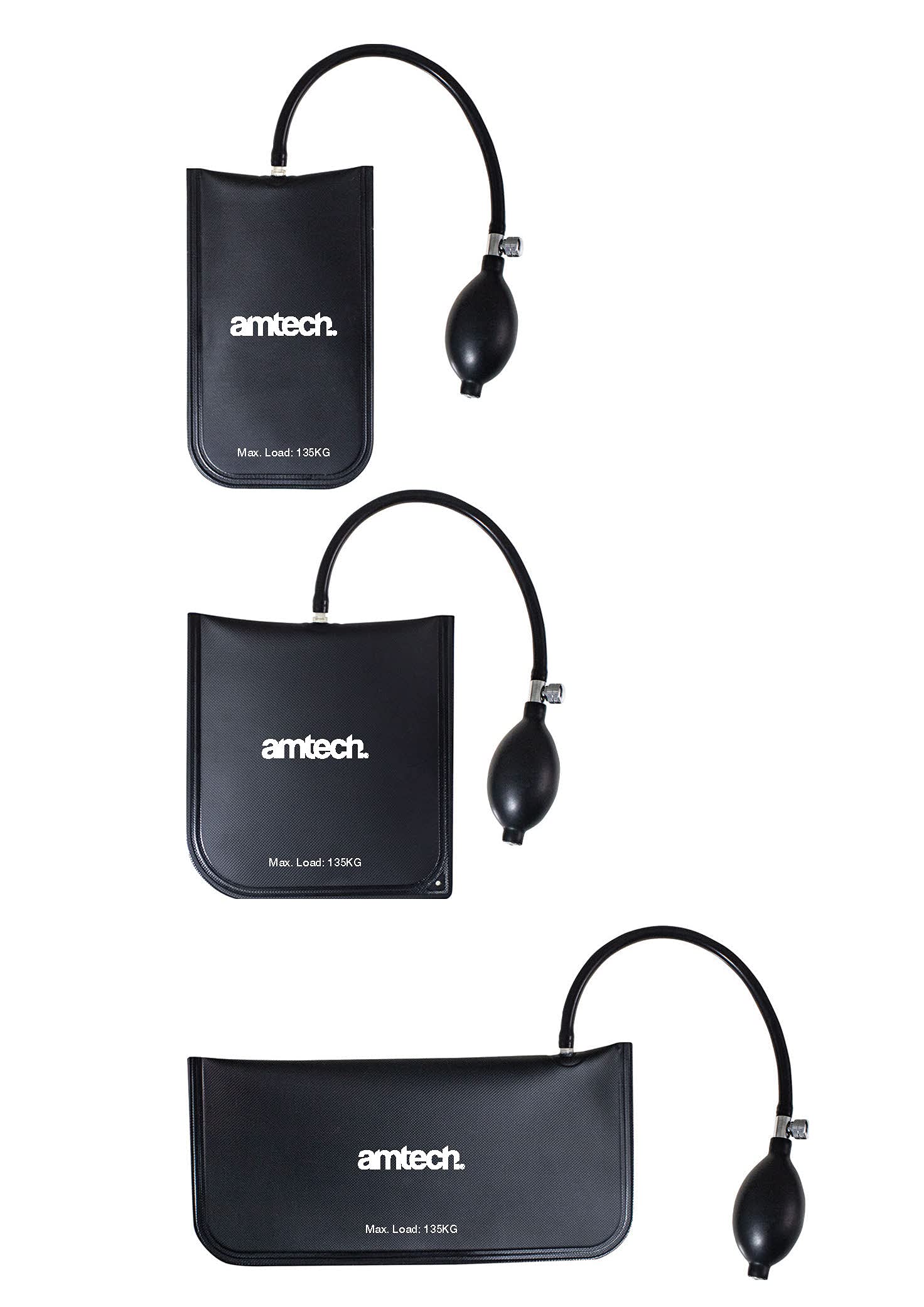 Amtech J1820 3 Bolsas de Aire para elevación, nivelación, Uso doméstico y automático, Capacidad de Carga máxima de 135 kg.