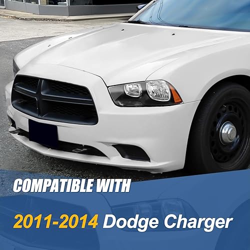 Miniatura 7 de Auto Dynasty Conjunto de faros delanteros compatible con Dodge Charger 2011-2014, reemplazo de faros halógenos del lado del conductor y del
