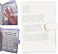 Vista 1 de Carpeta de desafío de 100 sobres – Libro de desafíos de ahorro 2023 con sobres, carpeta de 100 sobres, desafío de ahorro de dinero, manera fácil