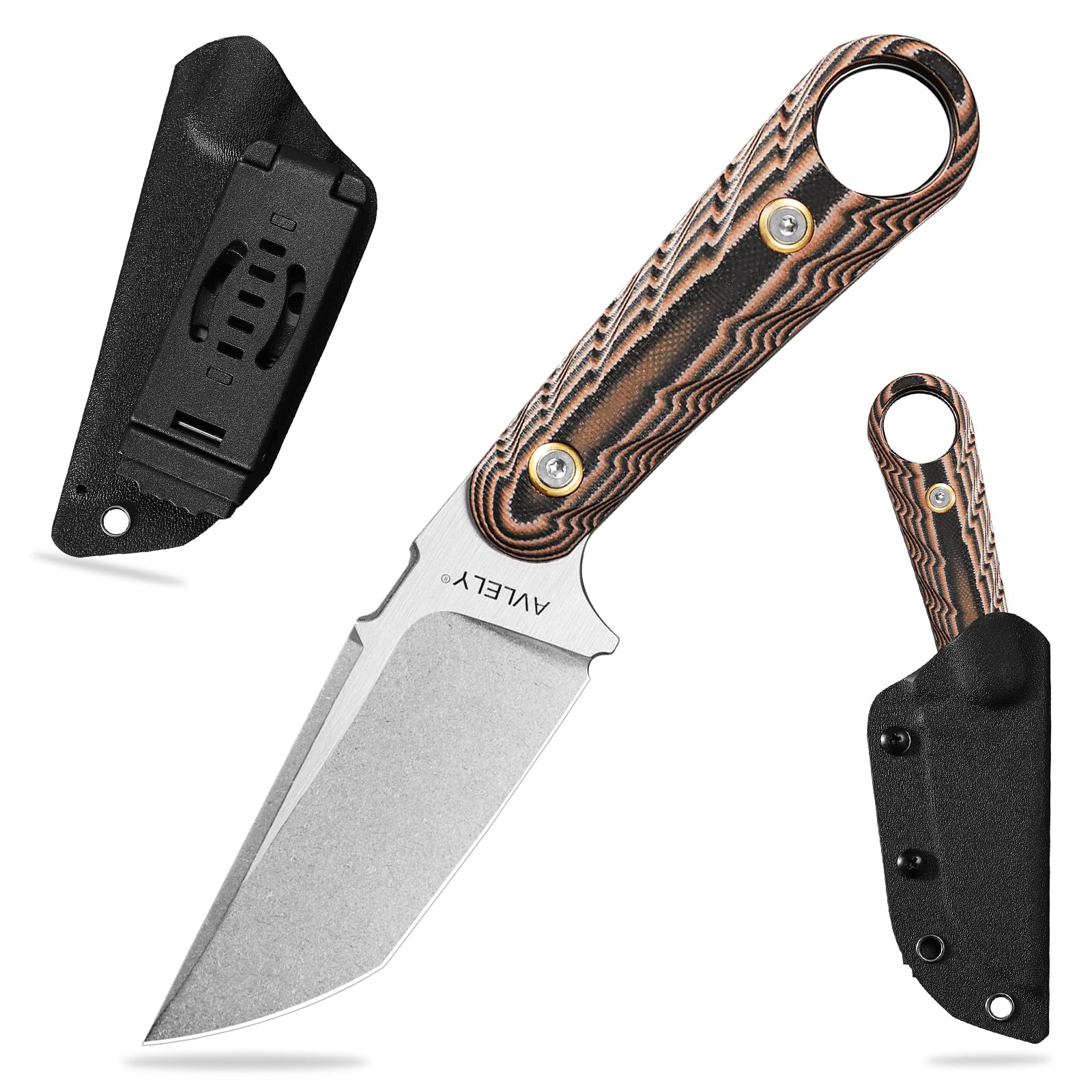Messer mit feststehender Klinge aus DC53-Stahl, rutschfester Griff aus G10, 19,4 cm lange feststehende Klinge, geeignet für Erkundungen, Wanderungen und als EDC-Messer (Weiße Klinge)