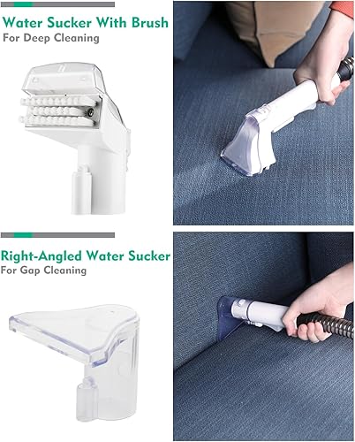Miniatura 4 de HAUSHOF Limpiador portátil de alfombras y tapicería, máquina de limpieza profunda de mano ligera para manchas de mascotas, sofá, alfombra, colchón,