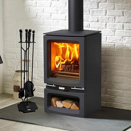 Miniatura 6 de VODA Juego de herramientas para chimenea, 5 piezas de hierro fundido de 31.5 pulgadas, accesorios para fogata para interiores, juego de herramientas