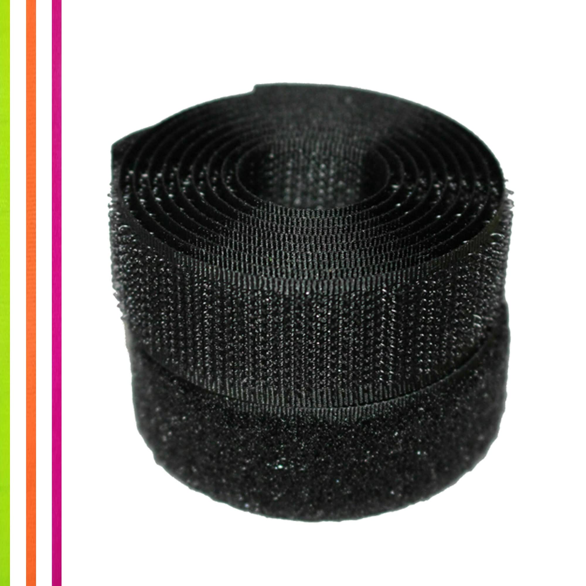 REAL LIFE SOLUTIONNon Adhesive Hook & Loop Tape Roll, 25 mm, Non-Adhesive Sticky Back,Fabric Fastener Interlocking Tape for Sewing Crafts, DIY, Clothes, Shoes etc. (Black, 2M*25MM)