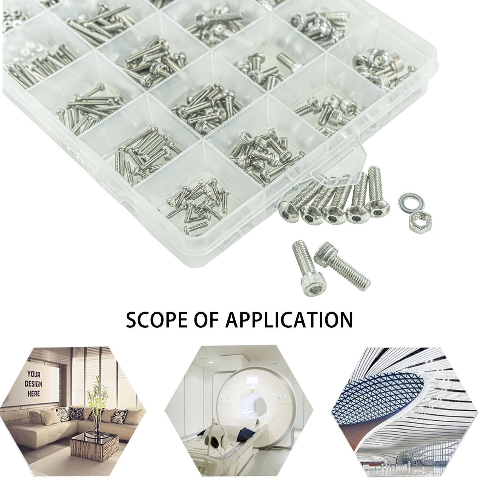 DIIOOMIEEU Assorted Set of 800pcs Screws & Fasteners 2mm Screws Assortment Set Hardware for Projects & Repairs