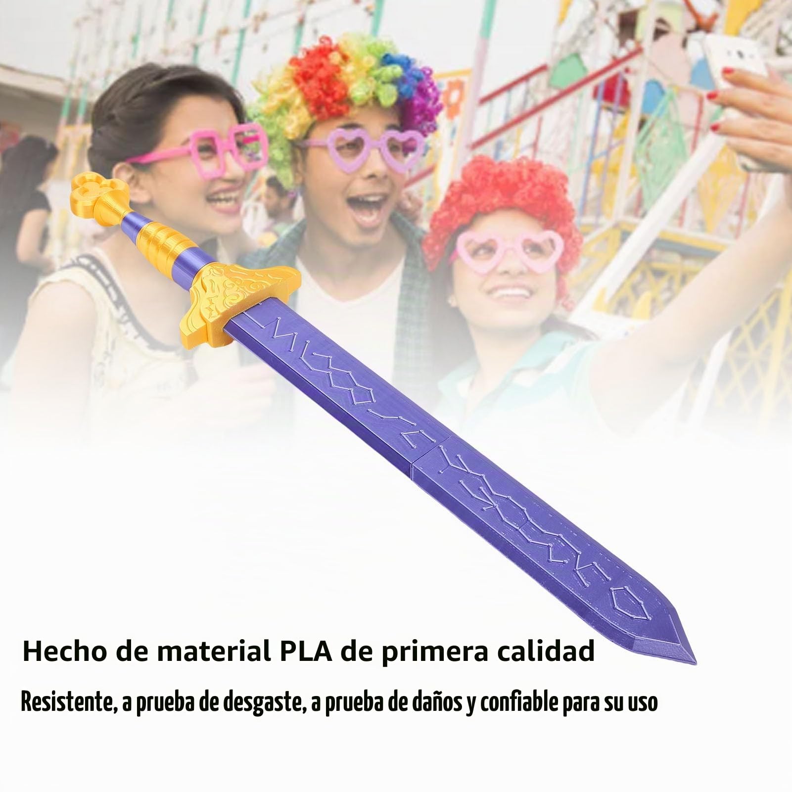 Elprico Espada para Disfraz de Cosplay, Espada Ligera de PLA con Impresión 3D, Accesorio para Disfraz de Cosplay para Colección de Regalos Festivos, Accesorios de Películas y