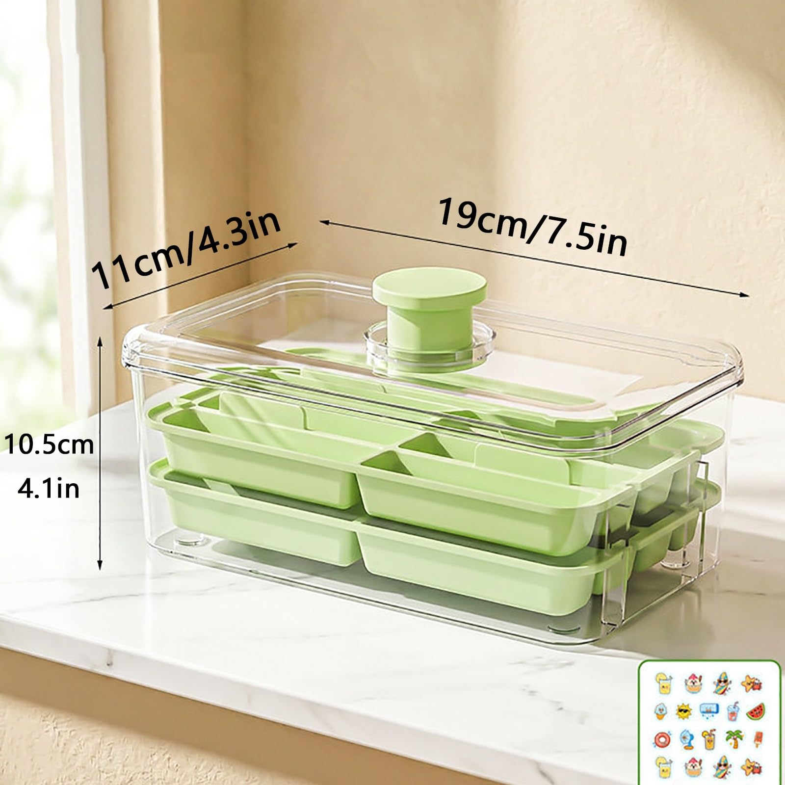 Moldes Helados, Molde para Helados, con Caja de Almacenamiento