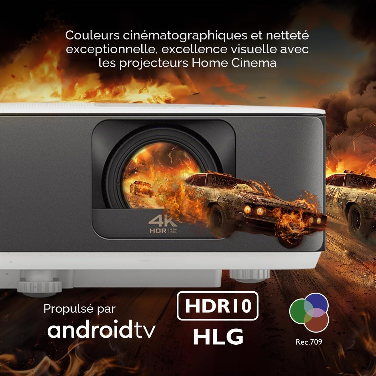 BenQ TK700STi Vidéoprojecteur Gaming 4K HDR | 16 ms @ 60Hz | Faible Latence | 3000lm | Courte focale | Android TV | Modes de Jeu RPG SPG FPS | Haut-Parleur 5W | HDMI 2.0b*2 | PS5 | Xbox Series X