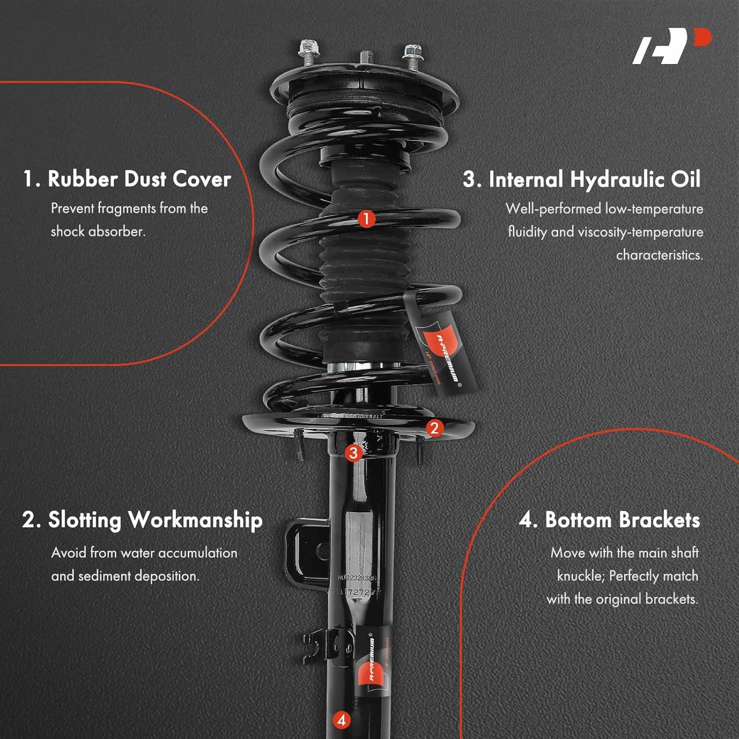 A-Premium Front Struts Compatible with Ford Flex 2009-2x Replacement Suspension Complete Strut Assembly Shock with Coil Spring
