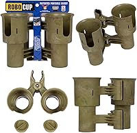 Vista 13 de ROBOCUP, Patented Boat Cup Holder, Clamp on Portable Storage Caddy Securely Holds 2 Drinks, Fishing Poles, Tools, Marine Gear Perfect for Boating