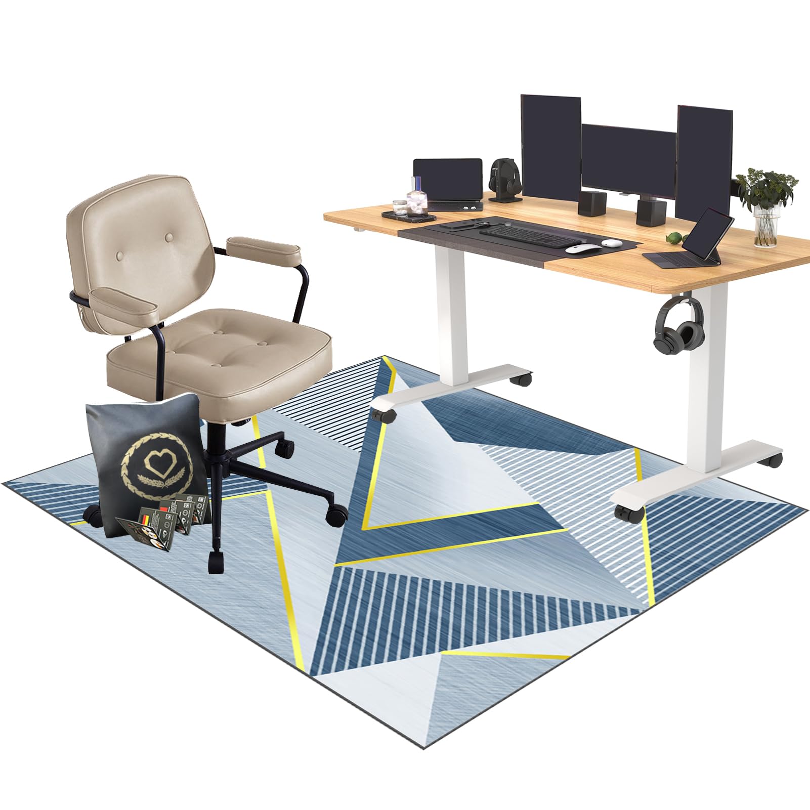 CCTSA 150 x 180 cm Heavy Duty Office Chair Mat for Hard Floors | Floor Protector for Rolling Chair | Desk Protector Mat | Floor Protection Mat | Gaming Chair Mat for Carpet Floors