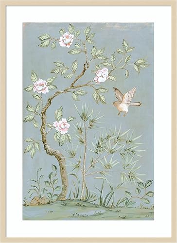 Amanti Art Impresión artística enmarcada de flores de primavera de 41 x 30 pulgadas, color azul II de Julia Purinton, arte de pared de flores,