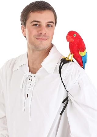 Fun Costumes Parrot Shoulder Accessory Foam Feathered Bird Prop with Elastic Straps & Colorful Design