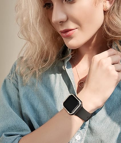 Miniatura 5 de Funda para Apple Watch de 1.57 pulgadas con protector de pantalla de vidrio templado para iWatch Series 654SE, funda protectora de diamantes de