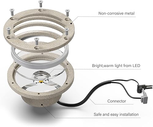 Miniatura 4 de Malibu Well Light - Luces LED de bajo voltaje para paisaje, 200 lúmenes, 2800 K, luz blanca cálida, focos para entrada, camino, cubierta, jardín,