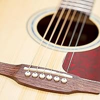 Vista 4 de Blisstime 6 String Acoustic Guitar Bone Bridge Saddle and Nut Made of Real Bone for Acoustic Folk Guitar