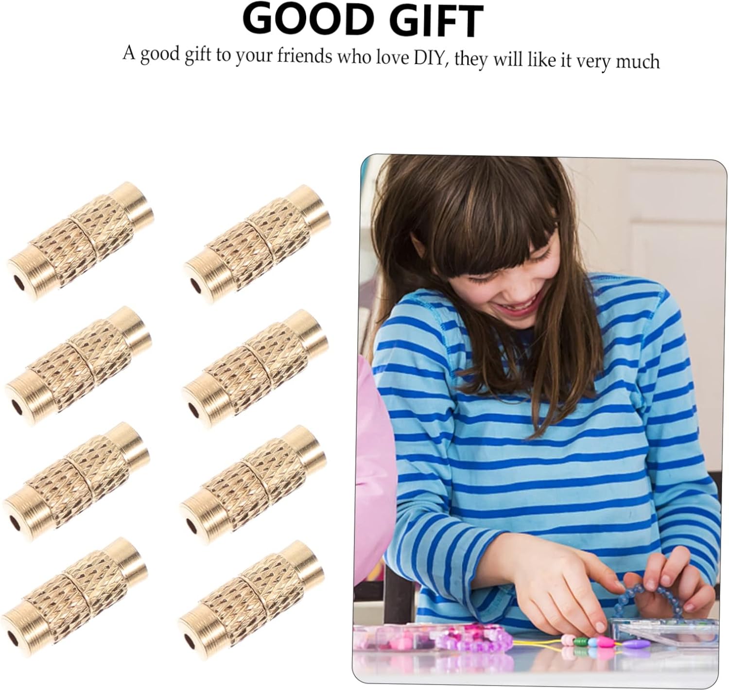 50Pcs Cord End Caps for Jewelry Making Barrel Clasps and Jewelry Accessories for Bracelets and Necklaces Chic Design Lightweight and Easy to Use