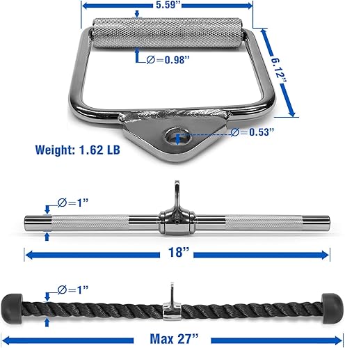 Miniatura 2 de Yes4All Neutral Multi-Grip Wide LAT Pulldown Attachments BarSpreaderPaddle Grip for Home Gym Cable Pulley System Machine