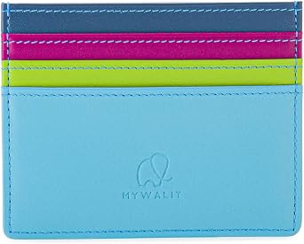 mywalit متعدد الألوان الجلود حامل بطاقة الائتمان | 3 فتحات بطاقة & ID نافذة المحفظة
