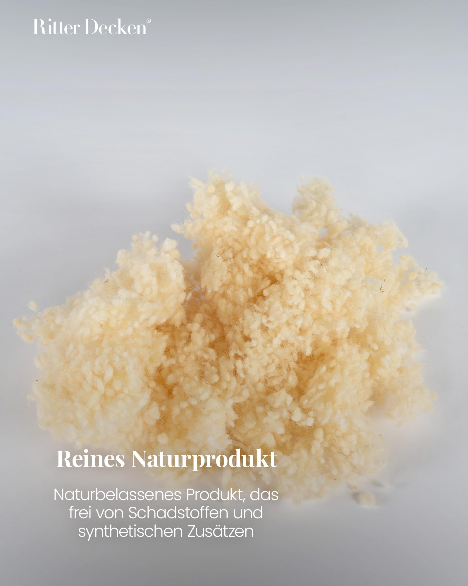 Ritter Decken Schurwollkügelchen kbT 1 kg - 100% Schurwolle Füllmaterial - hohe Bauschkraft - atmungsaktiv & nachhaltig - mulesingfrei - Made in France