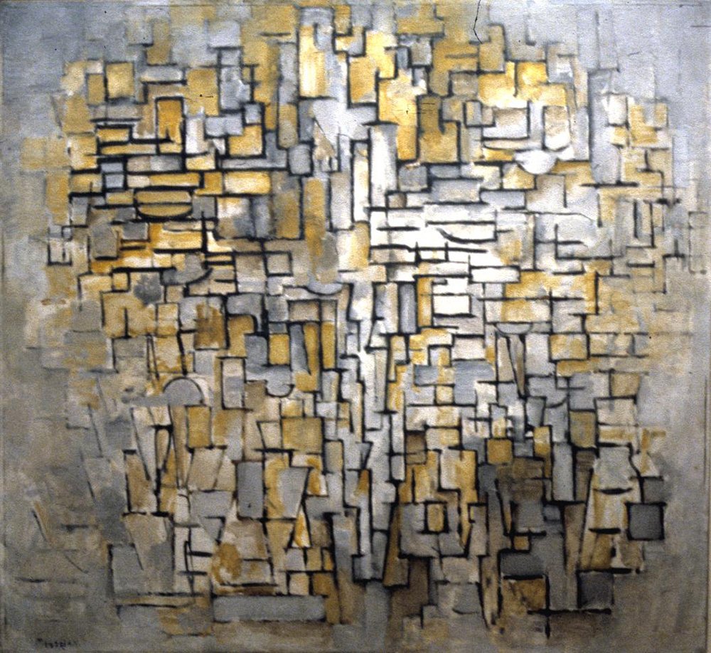 Composition 1913 Piet Mondrian impression d'art satinée grand format