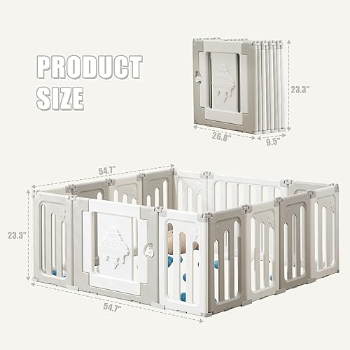 Miniatura 7 de Corralito de juego para bebés, 14 paneles extra grande, bolígrafos plegables para bebés y niños pequeños, OVNI portátil para niños, valla de puerta,