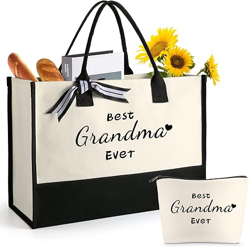 Regalos para abuela, Navidad, bolsa de mano bordada con bolsa de maquillaje, bolsillo interior, caja de regalo, juego de tarjetas para mujeres,