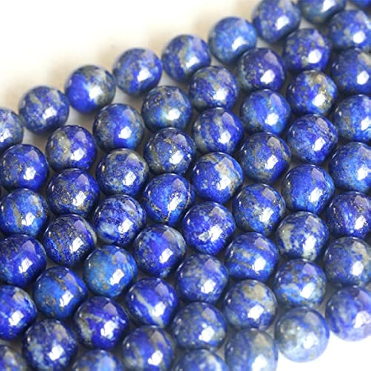 Perles lapis-lazuli naturel 8mm fil 16" gemmes rondes LKBEADS 04152