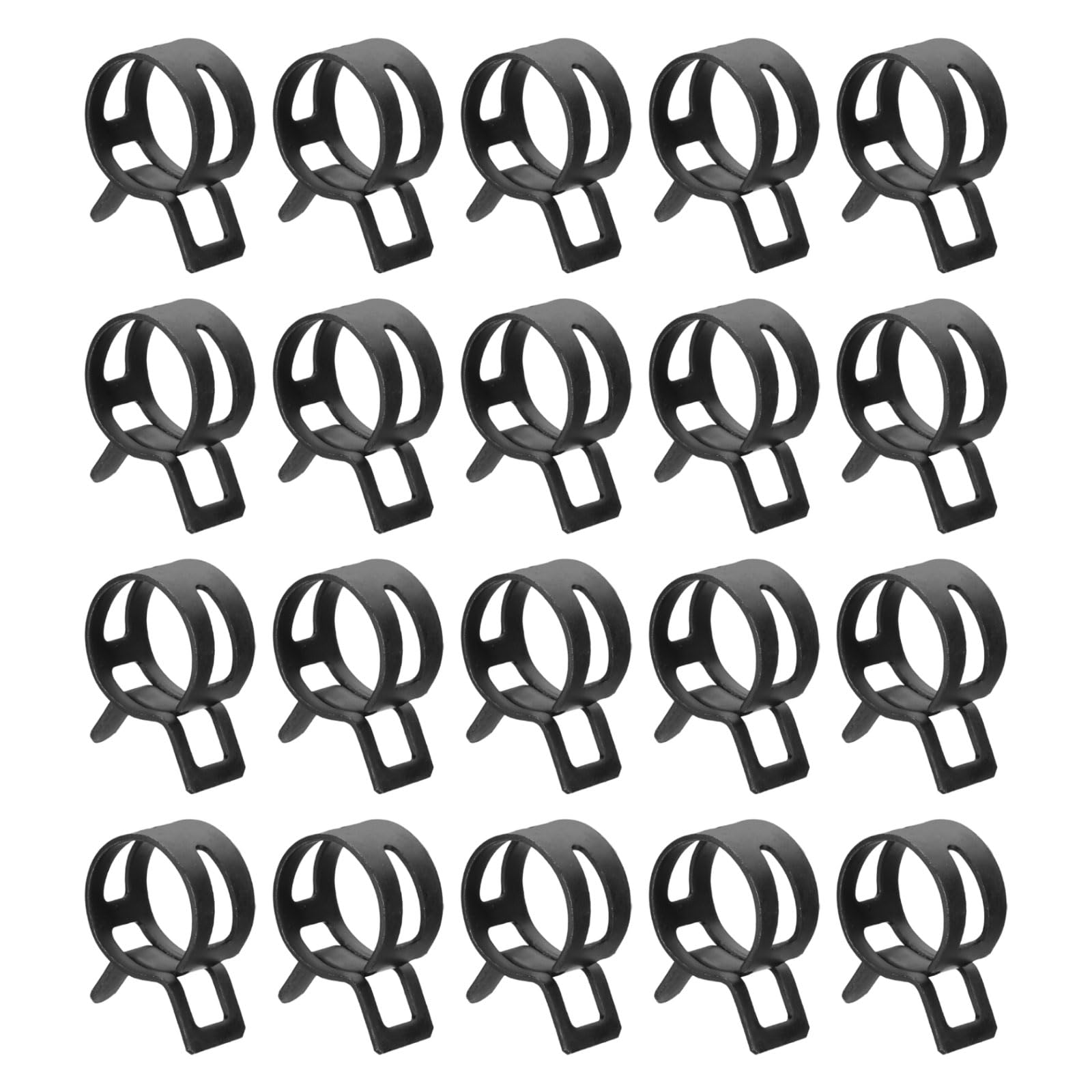sourcing map 20pcs Spring Band Type Hose Clamps 15mm Fuel Line Hose Spring Clip Silicone Vacuum Hose Pipe Clamp Low Pressure Tube Clip Fastener, Black