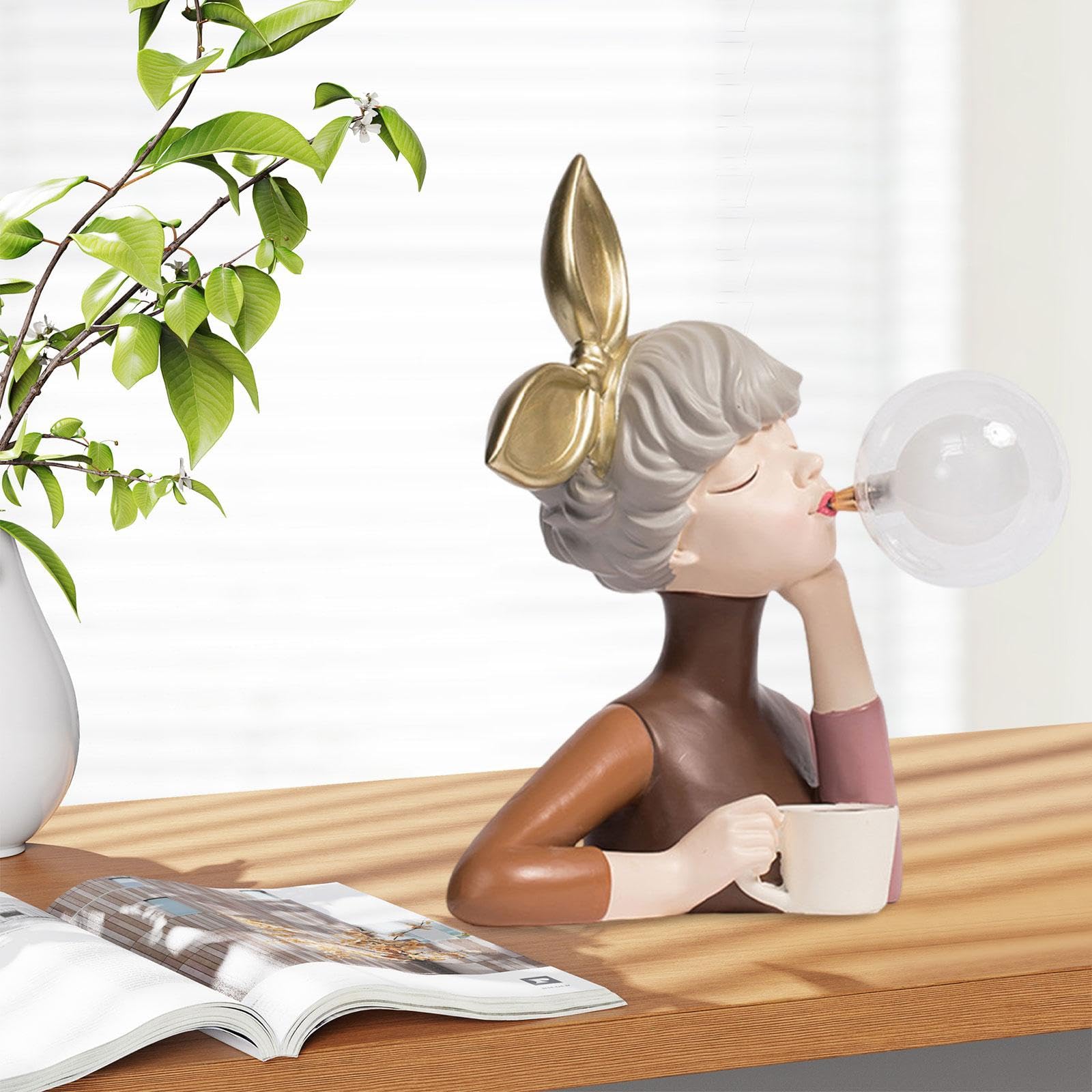 Lámpara de Noche Infantil para Mesa Lámpara de Burbuja Figura Decorativa de Resina Ornamento Adecuada para Dormitorio Lectura Oficinas, Estilo a
