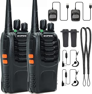 Baofeng Walkie Talkies Long Range Walkie Talkie for Adults with Earpiece Mic Rechargeable 2-Way Radios Handheld Two-Way Radios Transceiver Kids Walky Talky with USB Base Charger for Camping - BAOFENG
