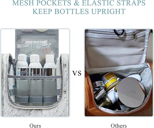 Miniatura 5 de Bolsa de aseo colgante organizador BAGSMART con gancho para colgar bolsa de maquillaje cosmética resistente al agua organizador de viaje para champú