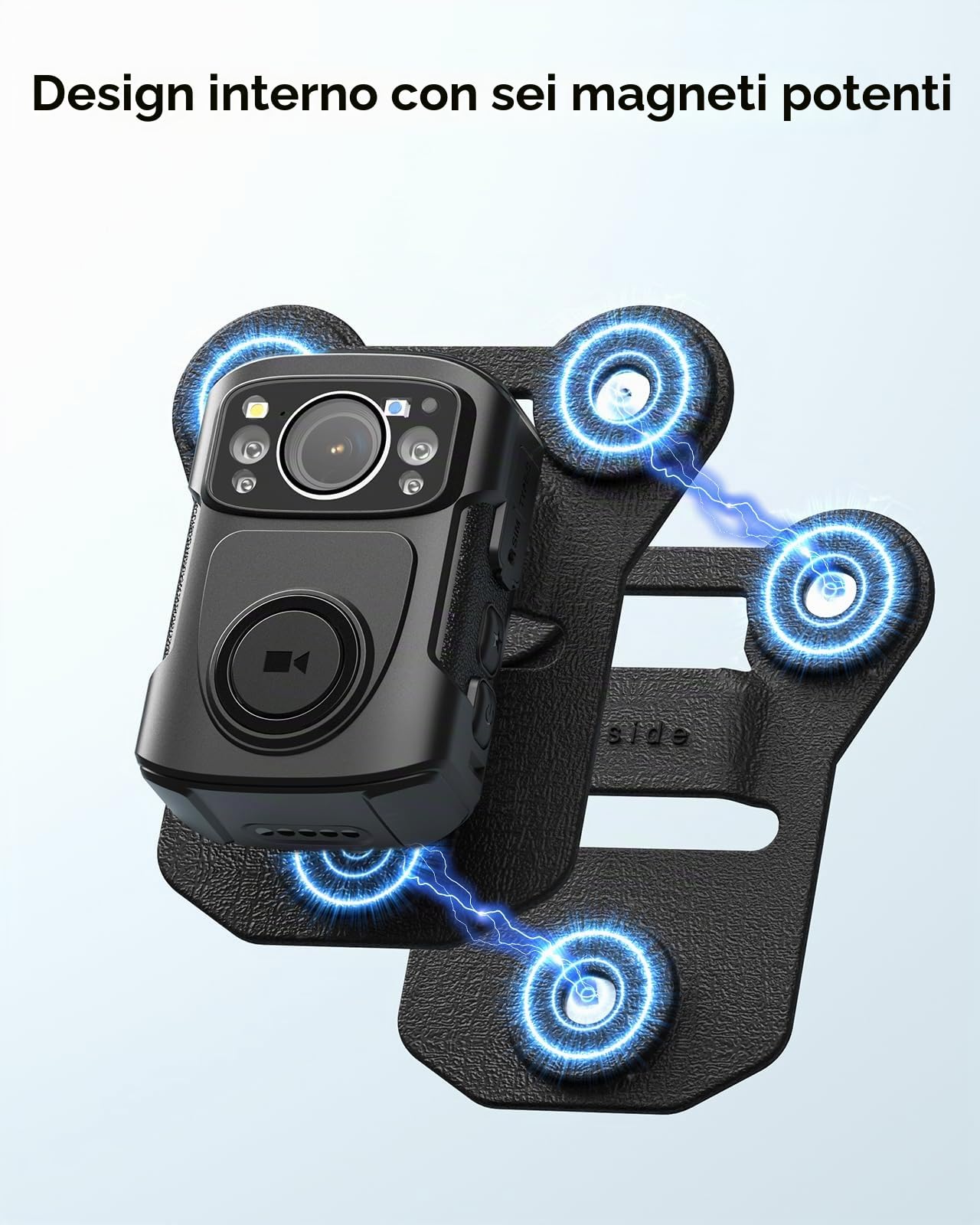 BOBLOV Supporto magnetico per fotocamera Body-Pack, 6 stili di magnete, clip magnetica universale, può essere attaccato ai vestiti, compatibile con tutte le marche di Body Cam Polizia