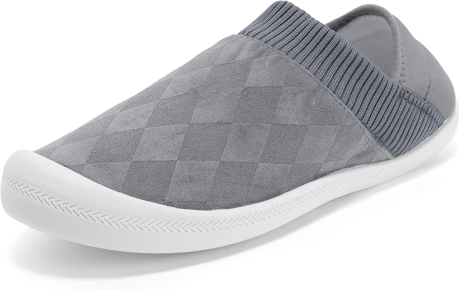 STQ Womens Indoor Slippers Slip on House Slipper with Cozy Warm Bedroom Home Travel Fluffy Shoes Grey 10 US