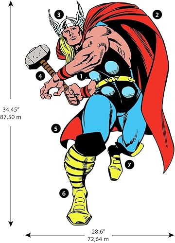 Miniatura 2 de RoomMates RMK5050GM Marvel Classic Thor Comic - Adhesivo de pared gigante