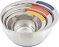 Vista 16 de Ayesha Curry Kitchenware Pantryware - Cuencos para mezclar de acero inoxidable, juego de 3 piezas, color plateado con asas