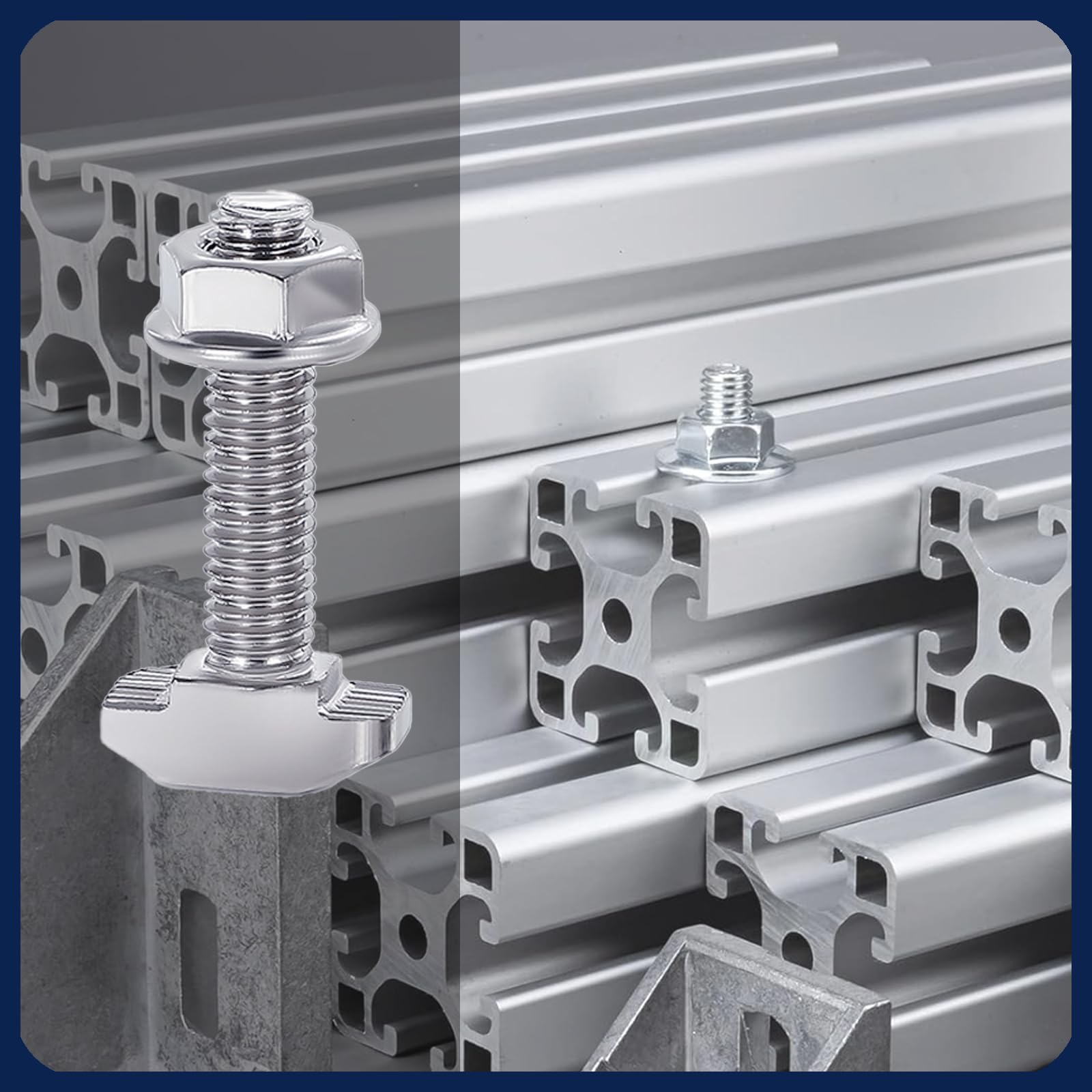 20 Sets T Bolt Kit, Hammer Head T-Bolt set, Contains T-shaped stud and M5 Flange Nut - Image 4