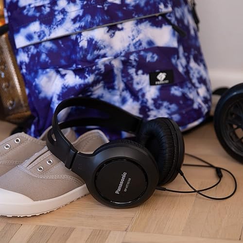 Miniatura 5 de Panasonic Auriculares ligeros con cable sobre la oreja con micrófono, sonido y XBS para graves extra, cable largo, conector de 0.138 in para