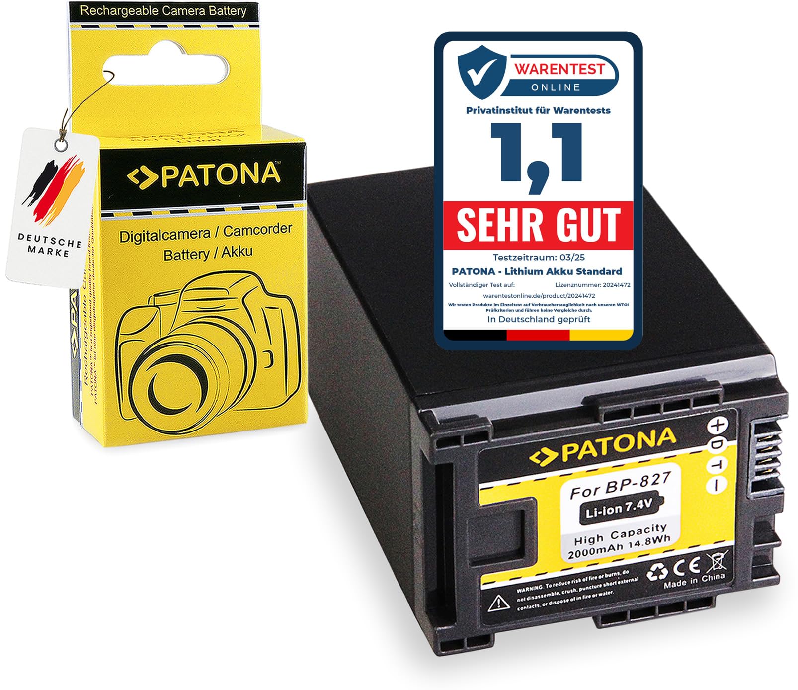 PATONA BP-828 Batterie 2670mAh Compatible Avec Canon Camcorder