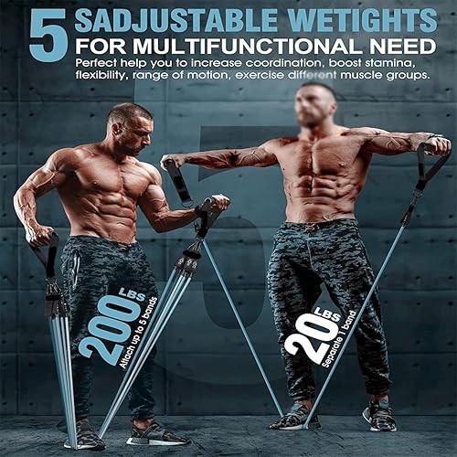 Miniatura 6 de XXXDXDP - Juego de bandas de resistencia extensor de yoga pilates ejercicio equipo de fitness para el hogar banda elástica de látex para fitness