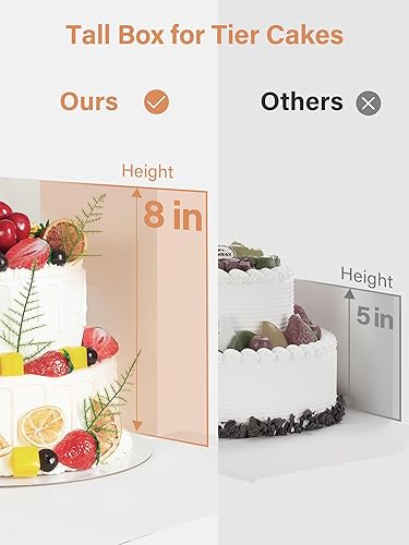 Miniatura 3 de Kootek 10 juegos de cajas para pasteles con tablas para pasteles, recipientes de cartón altos de 10 x 10 x 8 pulgadas para postres de varias capas,