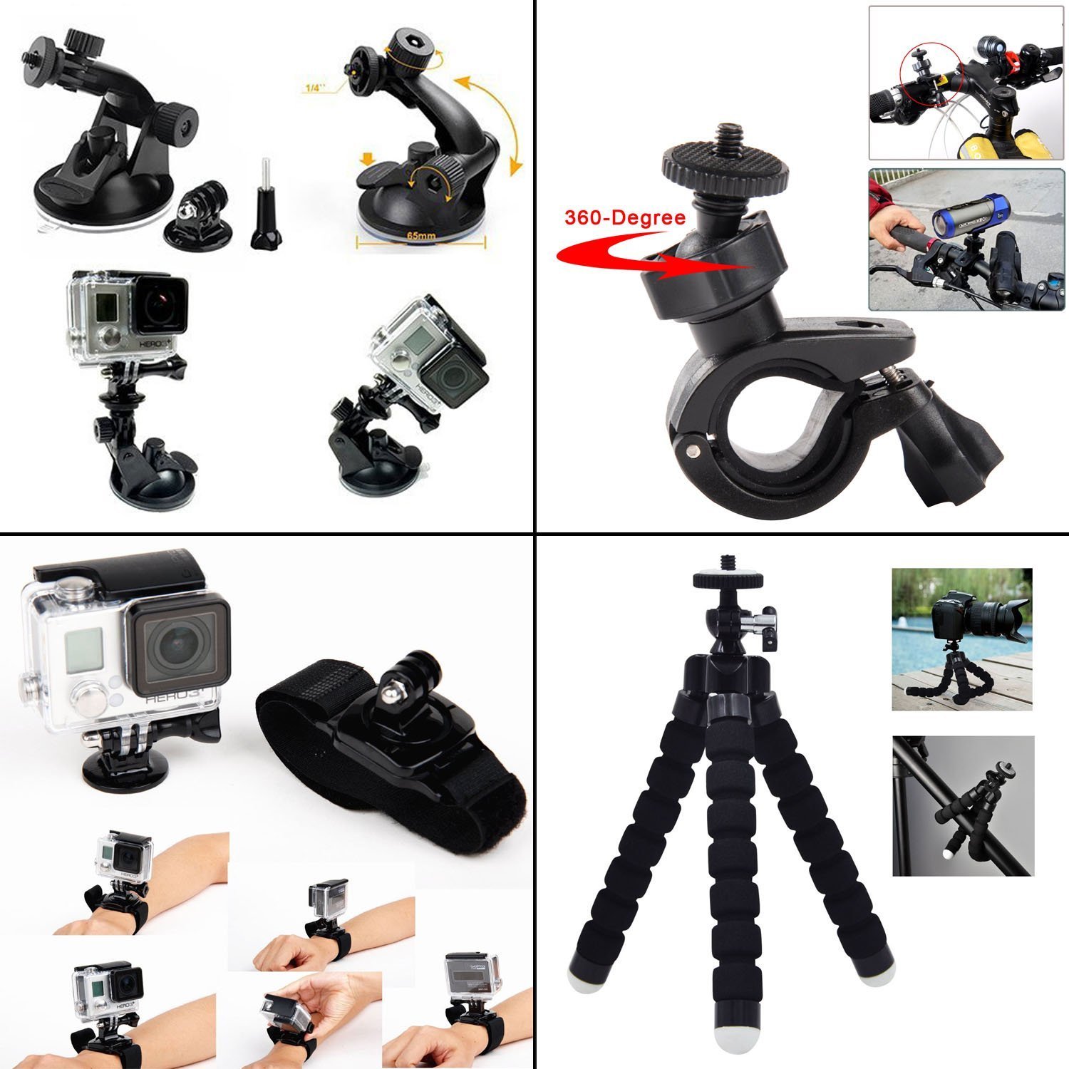 Amazon | 【PCATEC】 24in1 GOPRO HERO 13/12/11/9 /SJ 4000 5000