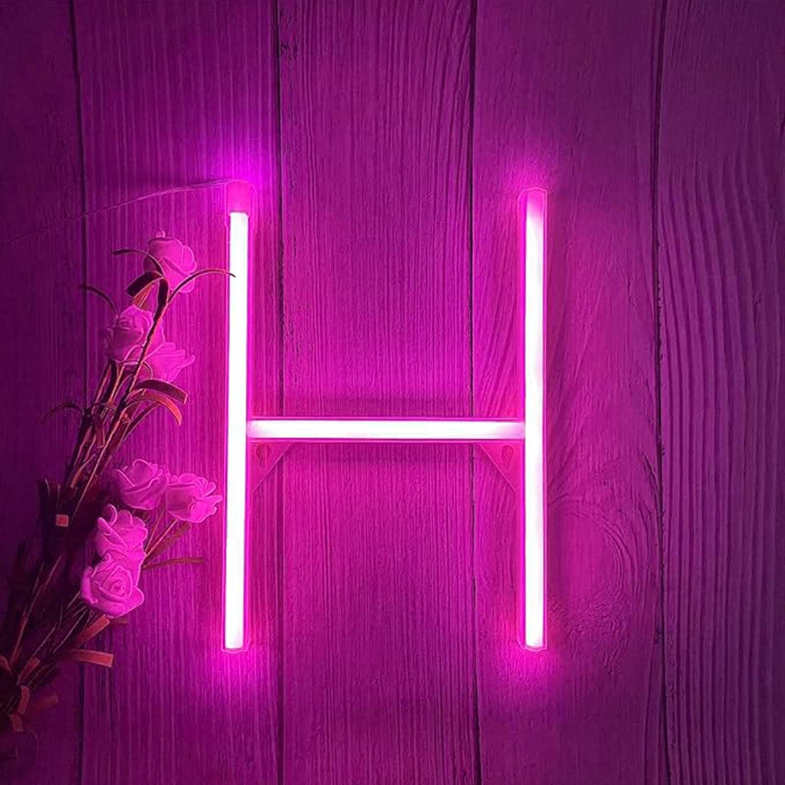 Business Pink Neon Sign for Retail Store Salon Wall & Nail Shop Decor Custom Logo LED Neon Light USB Powered for Window Display Cafe Bar Aesthetic(Letters H) — image 1